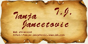 Tanja Jančetović vizit kartica
